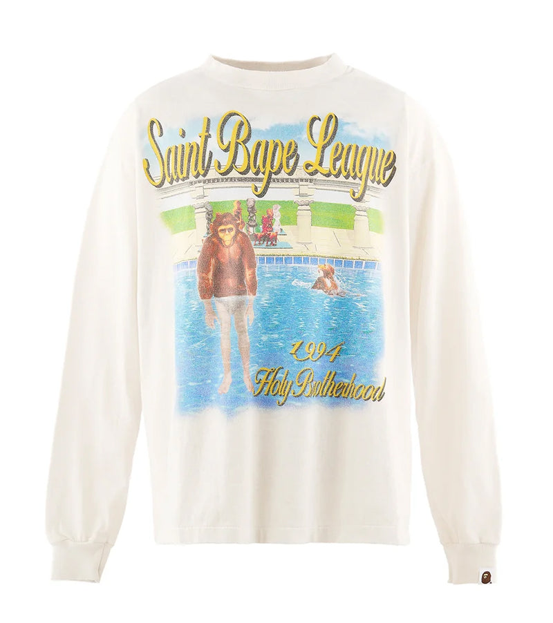 A BATHING APE BAPE x SAINT MXXXXXX LEAGUE L/S TEE