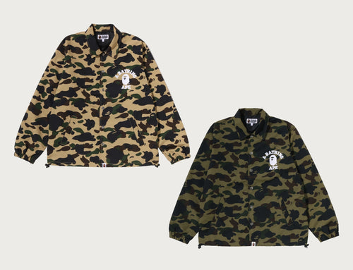 A BATHING APE 1ST CAMO COLLEGE COACH JACKET