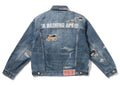 A BATHING APE FAKE PRINT TRUCKER JACKET - happyjagabee store