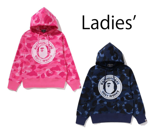 A BATHING APE Ladies' COLOR CAMO BUSY WORKS PULLOVER HOODIE