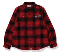 A BATHING APE FLANNEL CHECK TACTICAL SHIRT ( RELAXED FIT )