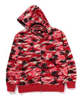 A BATHING APE PLAM TREE CAMO RELAXED FIT SHARK FULL ZIP HOODIE
