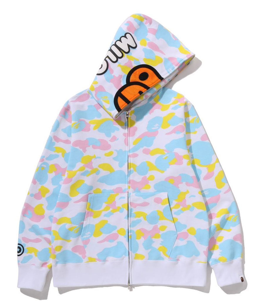 A BATHING APE NEW MULTI CAMO BABY MILO REGULAR FIT FULL ZIP HOODIE