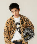 A BATHING APE WILD LEOPARD PATTERN LEATHER BELT