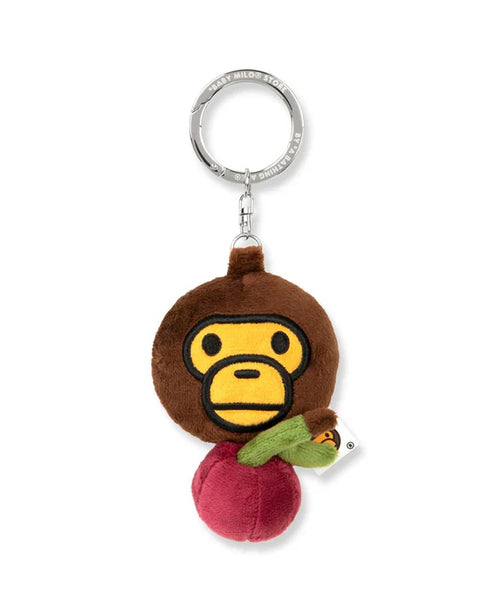 A BATHING APE BABY MILO STORE BABY MILO CHERRY PLUSH DOLL TAPE MEASURE KEYCHAIN