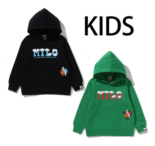 A BATHING APE BAPE KIDS BABY MILO WINTER PULLOVER HOODIE