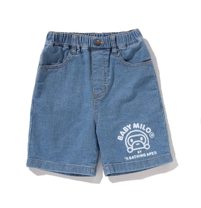 A BATHING APE BAPE KIDS BABY MILO 10 OZ DENIM SHIRTS