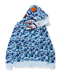 A BATHING APE ABC CAMO DOUBLUE SHARK FULL ZIP HOODIE