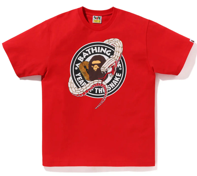 A BATHING APE YEAR OF THE SNAKE TEE Red