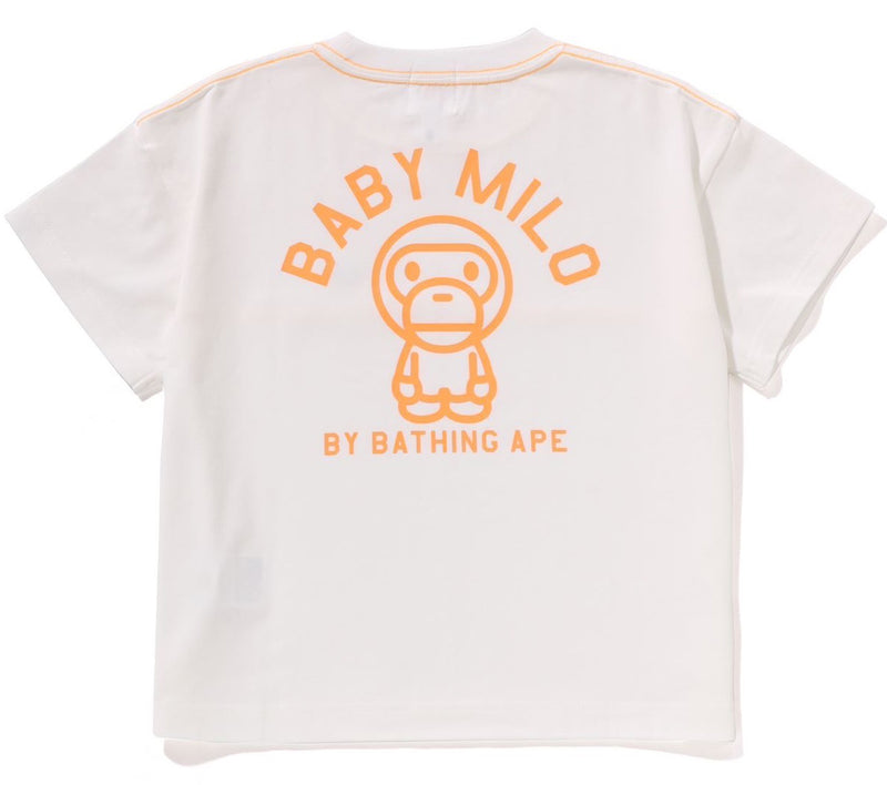 A BATHING APE BAPE KIDS BABY MILO NEON PRINT RELAXED FIT TEE