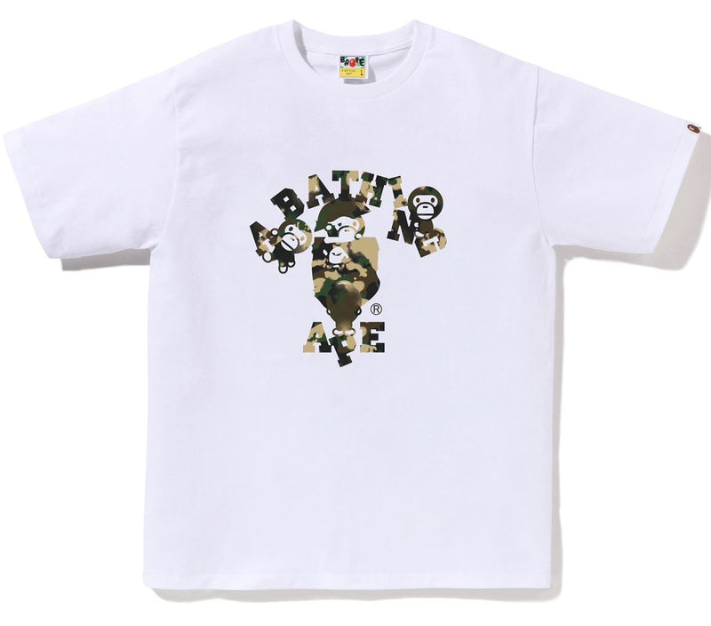 A BATHING APE MAP CAMO COLLEGE MILO TEE