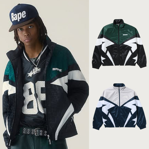 A BATHING APE CROC PATTERN PADDED TRACK JACKET