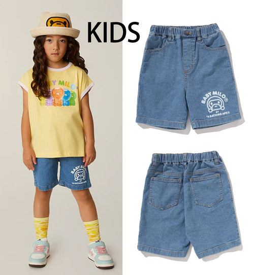 A BATHING APE BAPE KIDS BABY MILO 10 OZ DENIM SHIRTS