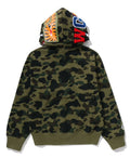 A BATHING APE Ladies' 1ST CAMO SHARK FULL ZIP HOODIE - happyjagabee store