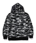 A BATHING APE PLAM TREE CAMO RELAXED FIT SHARK FULL ZIP HOODIE