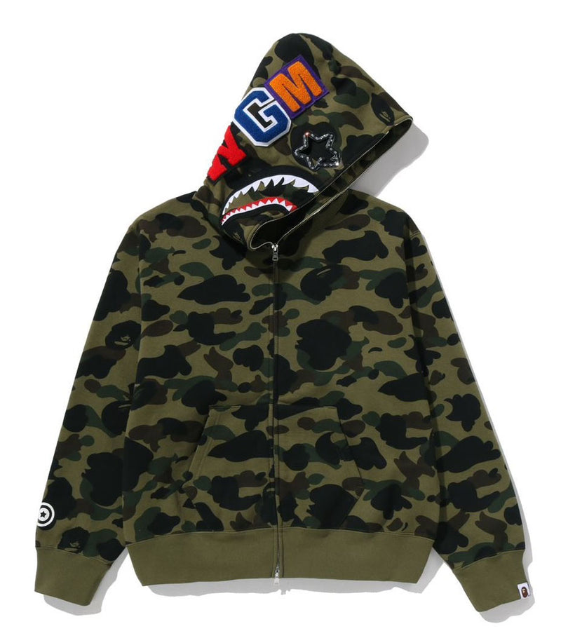 A BATHING APE Ladies' 1ST CAMO SHARK FULL ZIP HOODIE - happyjagabee store