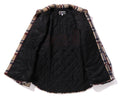 A BATHING APE A BATHING APE LOGO CHECK PATTERN PADDED FLANNEL SHIRT JACKET