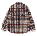 A BATHING APE A BATHING APE LOGO CHECK PATTERN PADDED FLANNEL SHIRT JACKET