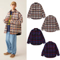 A BATHING APE A BATHING APE LOGO CHECK PATTERN PADDED FLANNEL SHIRT JACKET