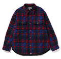 A BATHING APE A BATHING APE LOGO CHECK PATTERN PADDED FLANNEL SHIRT JACKET