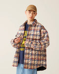 A BATHING APE A BATHING APE LOGO CHECK PATTERN PADDED FLANNEL SHIRT JACKET