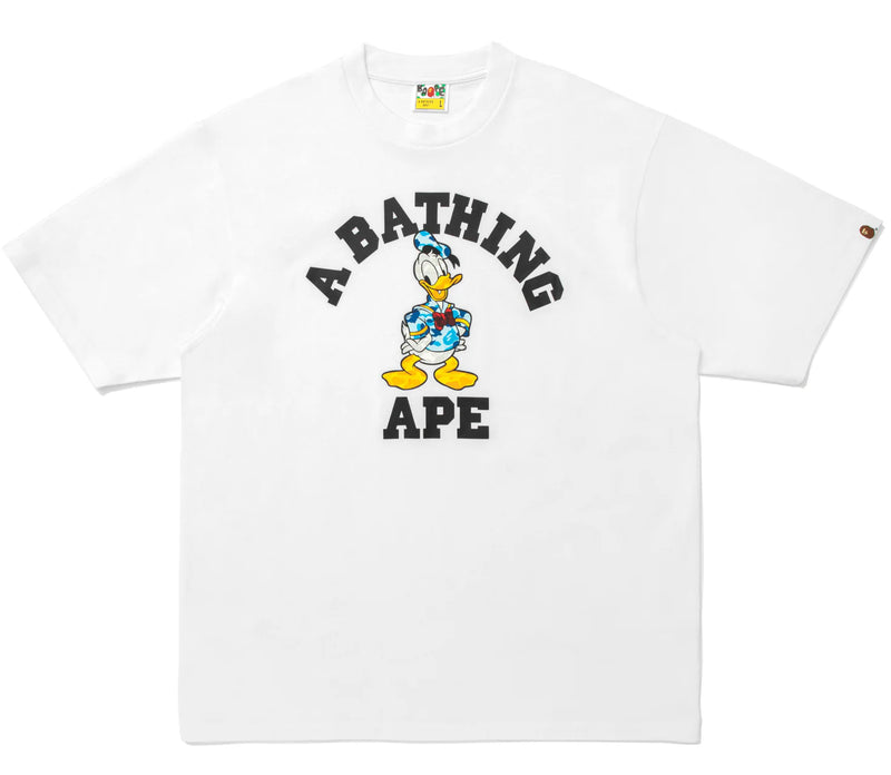 A BATHING APE BAPE x DISNEY DONALD DUCK COLLEGE RELAXED FIT TEE