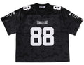 A BATHING APE SOLID CAMO MULTI LOGO RELAXED FIT FOOTBALL JERSEY