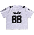 A BATHING APE SOLID CAMO MULTI LOGO RELAXED FIT FOOTBALL JERSEY