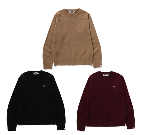 A BATHING APE APE HEAD ONE POINT KNIT SWEATER