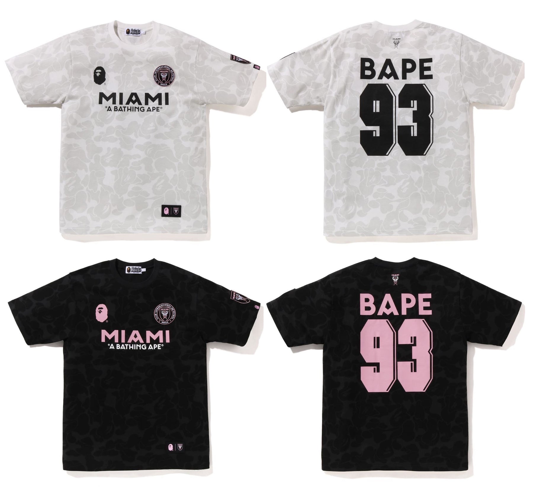 A BATHING APE BAPE x INTER MIAMI CF CAMO TEE (White / Black)