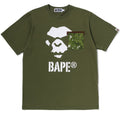 A BATHING APE MULTI PIXEL CAMO MAD APE FACE POCKET TEE