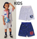 A BATHING APE BAPE KIDS ALL BABY MILO STRIPE MILO BASEBALL SHORTS