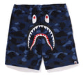 A BATHING APE COLOR CAMO SHARK SWEAT SHORTS