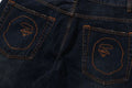 A BATHING APE TWIN STA KNEE LENGTH SELVEDGE DENIM SHORTS