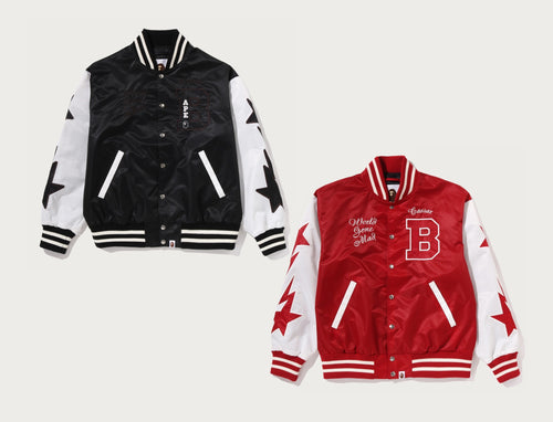 A BATHING APE BAPE NYLON VARSITY JACKET