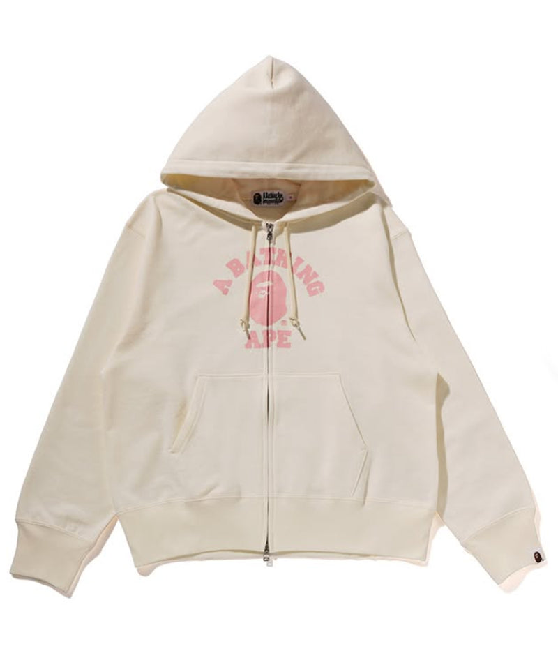 A BATHING APE Ladies' COLLEGE ZIP HOODIE