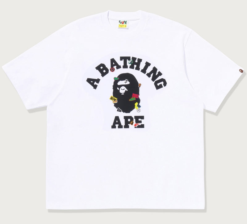A BATHING APE BAPE STICKER COLLEGE RELAXED FIT TEE