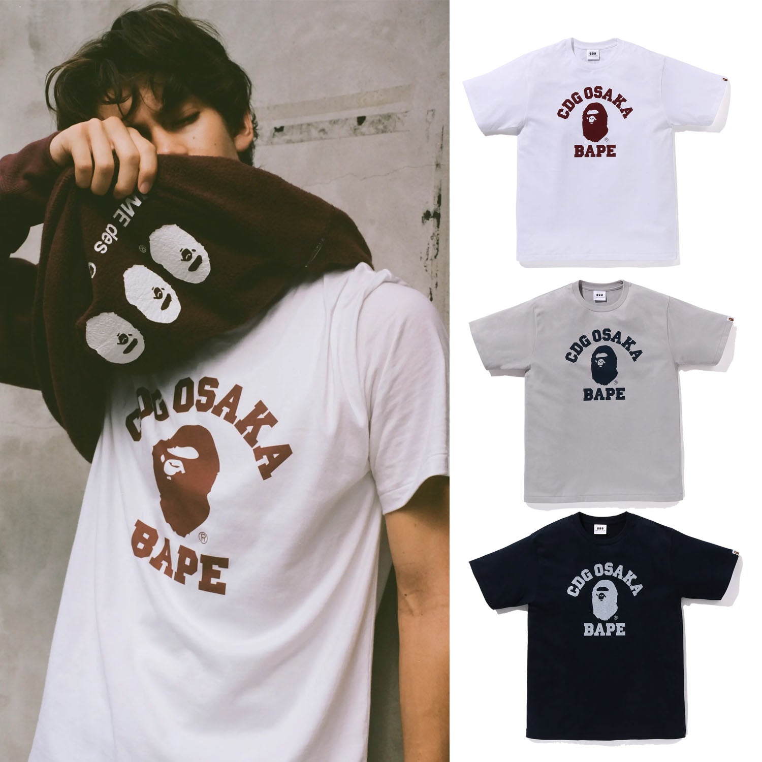 A BATHING APE COMME des GARÇONS CDG OSAKA Limited BAPE COLLEGE TEE