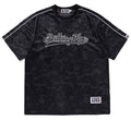 A BATHING APE CAMO STRIPE BASEBALL LOGO RELAXED FIT TEE
