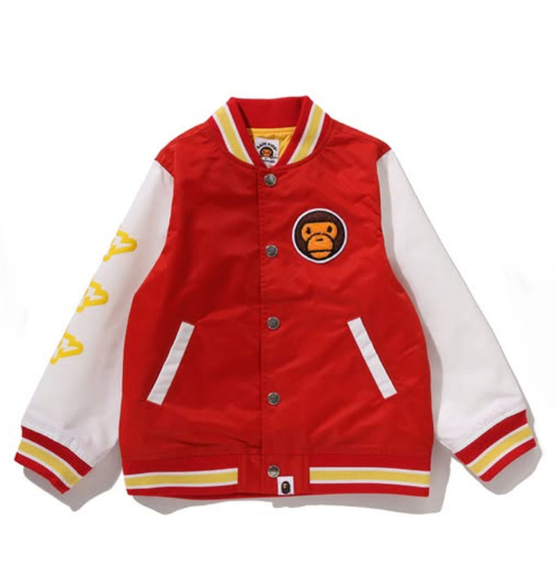 A BATHING APE BAPE KIDS BABY MILO VARSITY JACKET