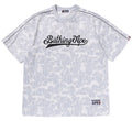 A BATHING APE CAMO STRIPE BASEBALL LOGO RELAXED FIT TEE
