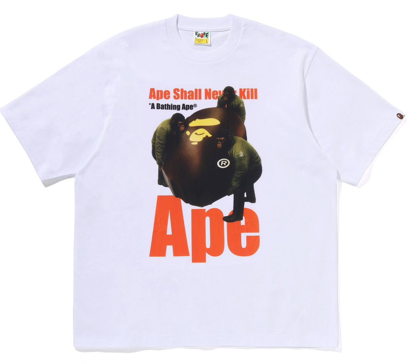 A BATHING APE APE HEAD PHOTO PRINT RELAXED FIT TEE