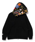 A BATHING APE SHARK FULL ZIP DOUBLE HOODIE