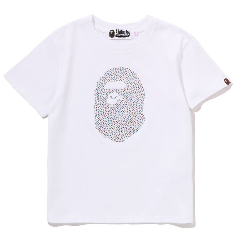 A BATHING APE Ladies' APE HEAD CRYSTAL STONE MINI TEE - happyjagabee store