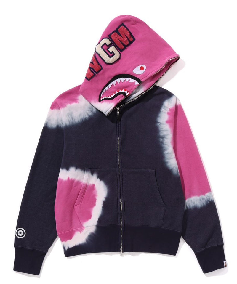 A BATHING APE Ladies' HAND DYE SHARK FULL ZIP HOODIE