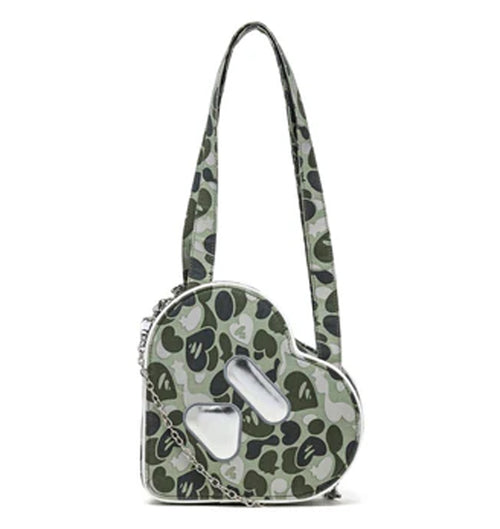 A BATHING APE - APEE LOGO HEART SHAPE BAG