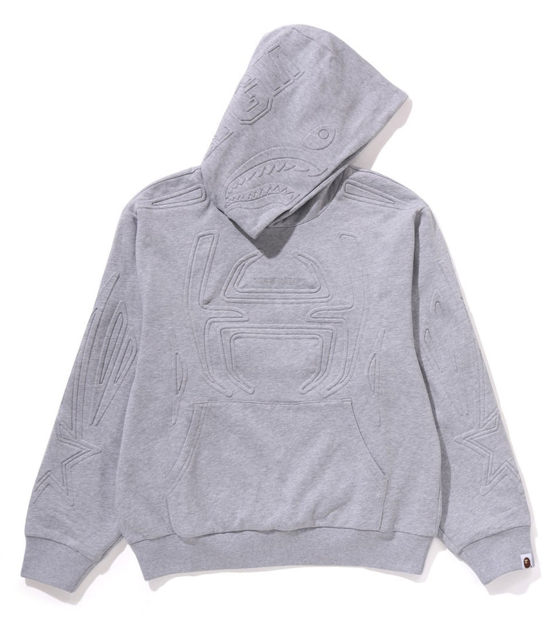 A BATHING APE PADDED SHARK CROPPED FIT PULLOVER HOODIE