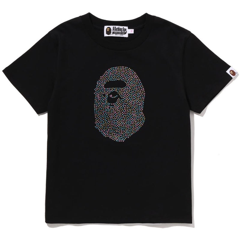 A BATHING APE Ladies' APE HEAD CRYSTAL STONE MINI TEE - happyjagabee store