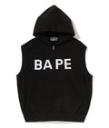 A BATHING APE HEAVY WASHED RHINESTONE SLEEVELESS RELAXED FIT ZIP HOODIE