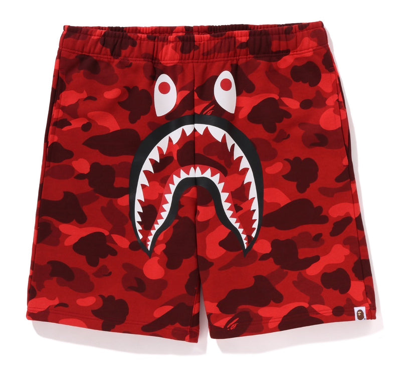 A BATHING APE COLOR CAMO SHARK SWEAT SHORTS